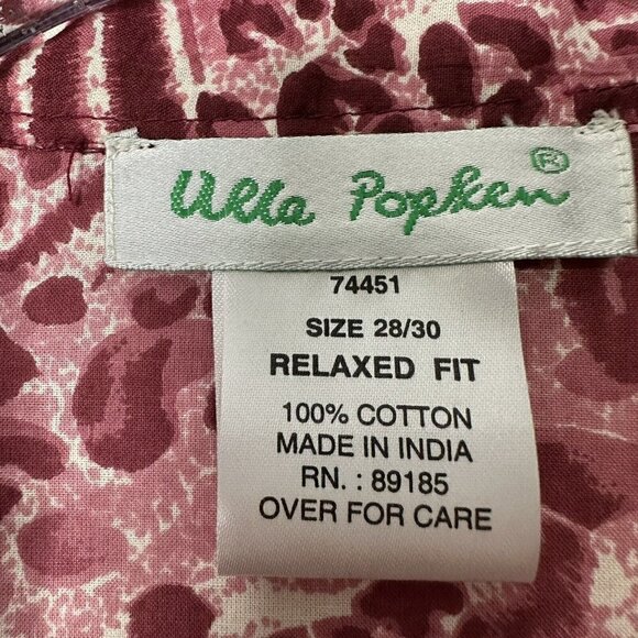 Ulla Poken Long Sleeve Button Front Shirt Animal Print Size 28 - Picture 3 of 8